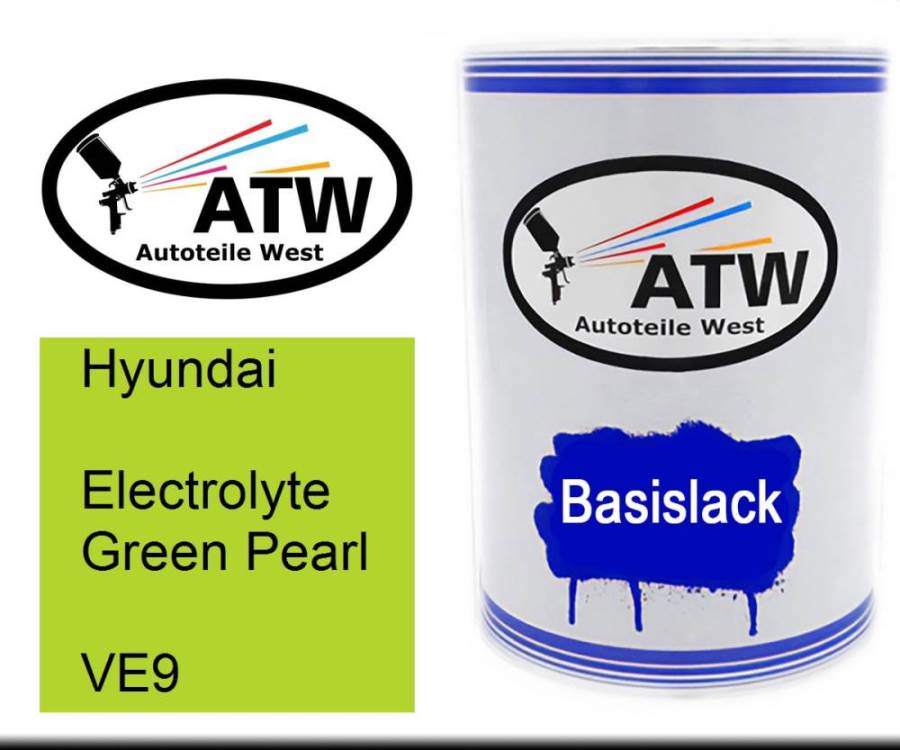 Hyundai, Electrolyte Green Pearl, VE9: 500ml Lackdose, von ATW Autoteile West.